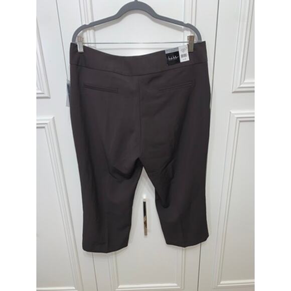 NWT Nicole Miller New York Women's‎ Capri Pants Size 14 Brown Casual Stretch - Picture 8 of 11